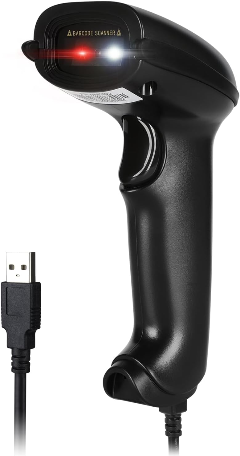 WoneNice USB 2D Barcode Scanner — Wired QR / PDF417 / Data Matrix